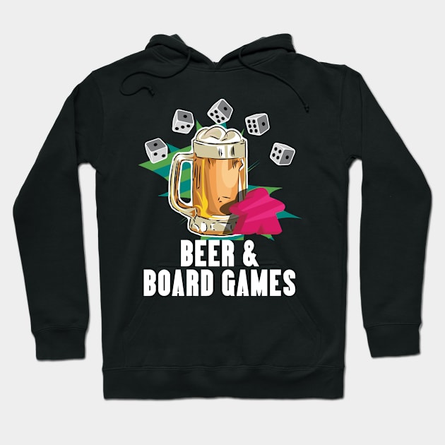 Beer & Board Games - Board Game Inspired Graphic - Tabletop Gaming  - BGG Hoodie by MeepleDesign